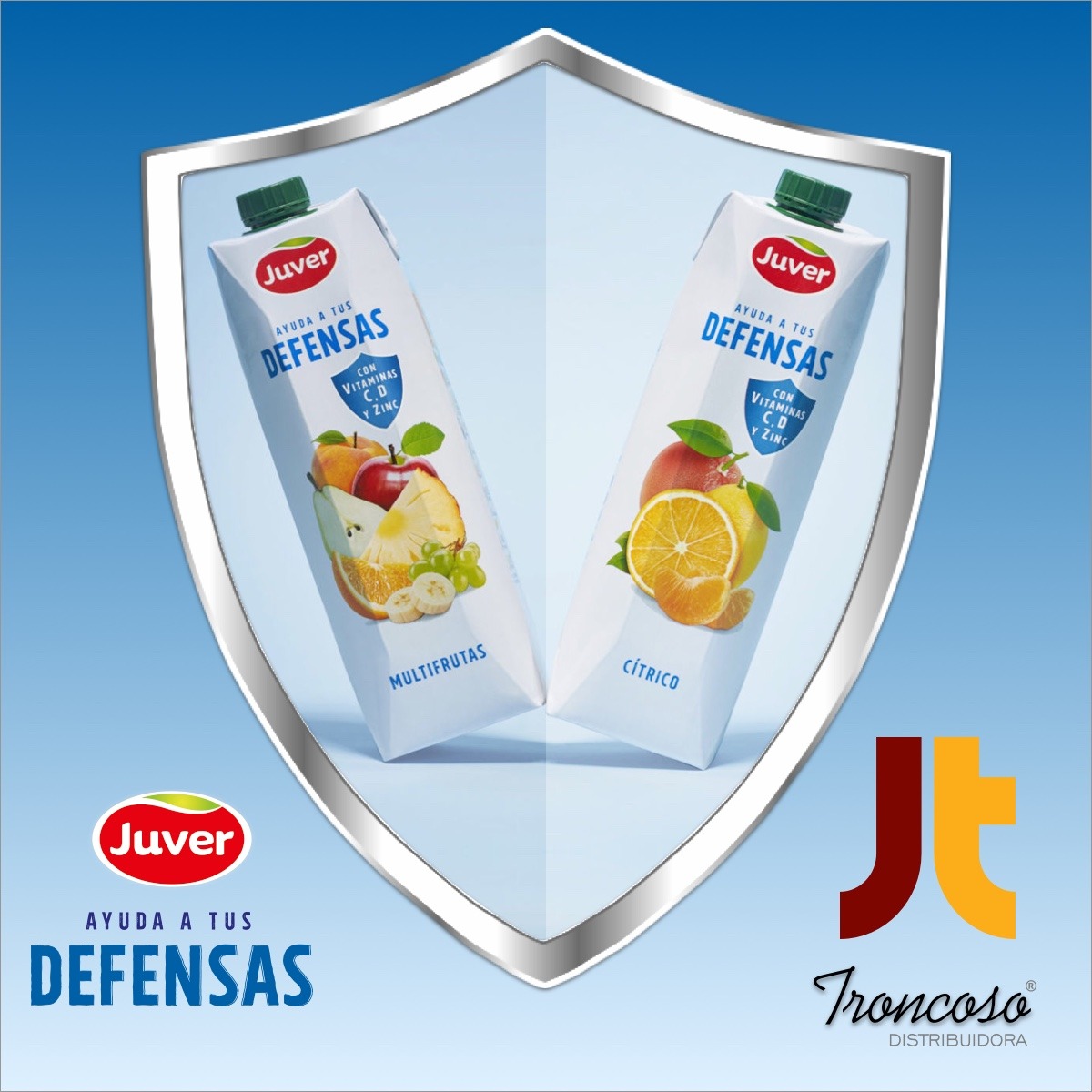 Juver defensas refuerza tu sistema inmunitario. Distribuido por Troncoso Distribuidora.