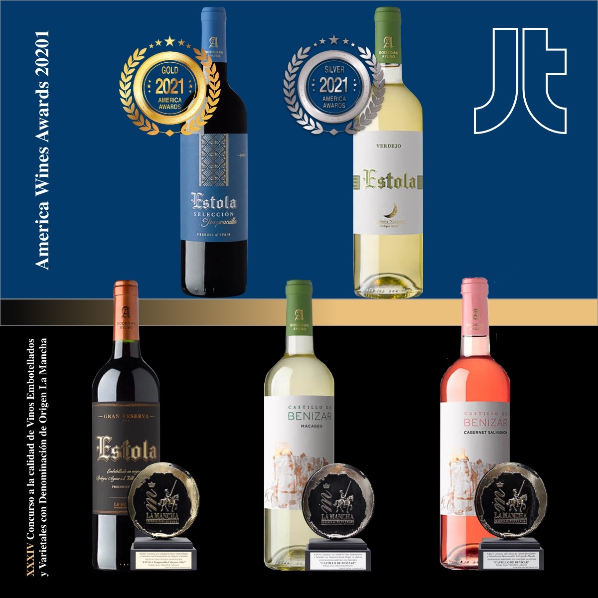 Premios a vinos Estola y Castillo de Benizar de Bodegas Ayuso