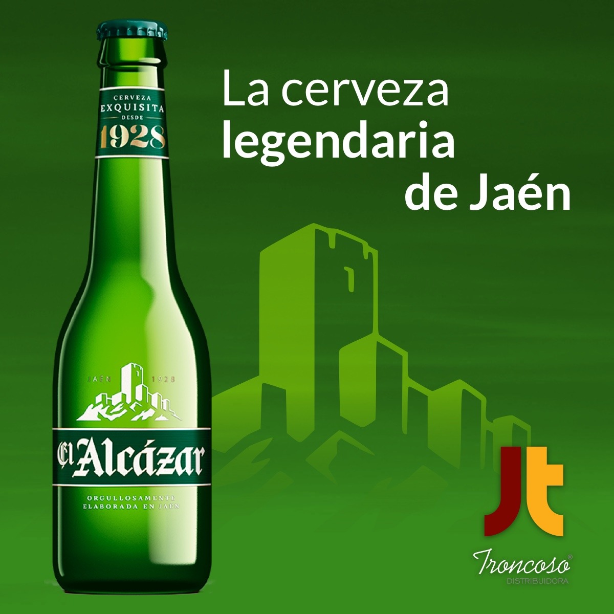 Cerveza El Alcazar distribuida por Troncoso Distribuidora