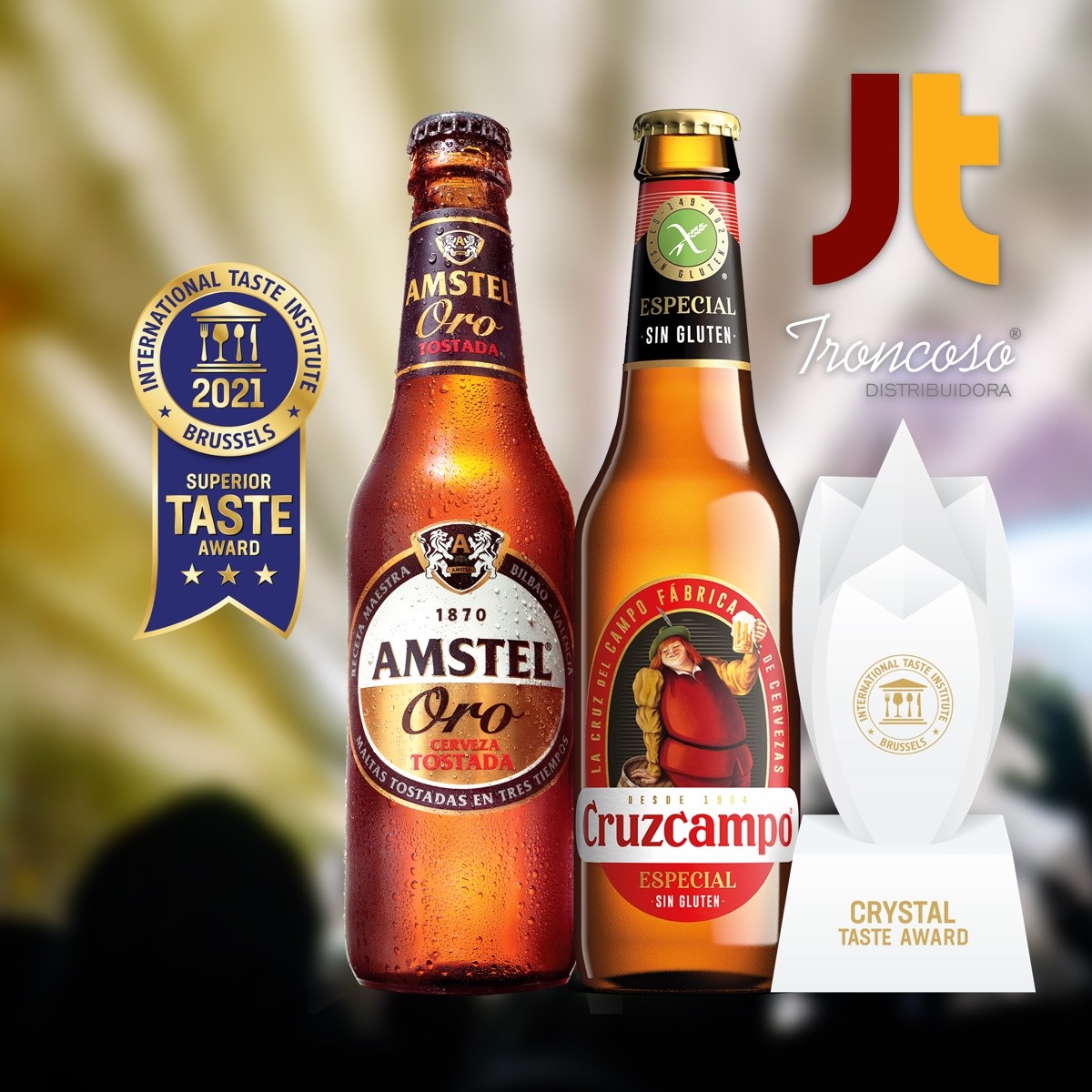 Las cervezas Cruzcampo y Amstel grandes ganadoras en los Superior Taste Awards 2021