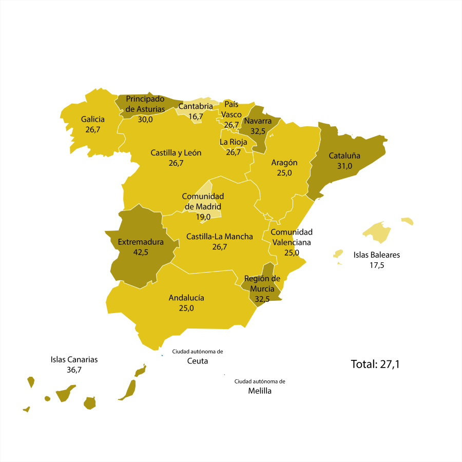 Mapa de España de consumo de cerveza SIN